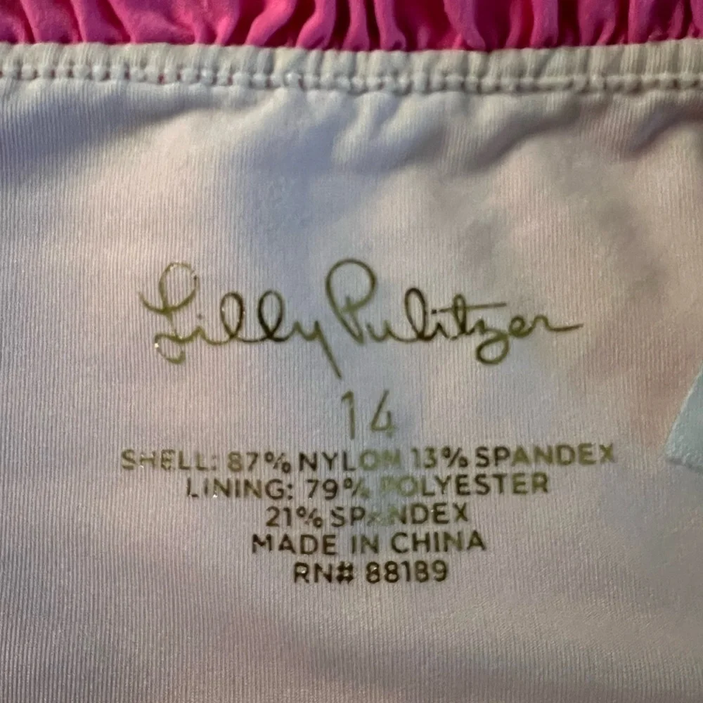 LILLY PULITZER GIRLS PINK FLORAL ONE PIECE SWIMSUIT SIZE 14